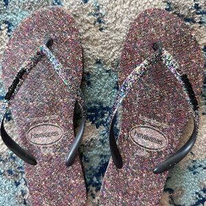 Havaianas glitter strap flip flops